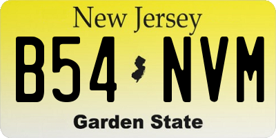 NJ license plate B54NVM