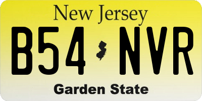 NJ license plate B54NVR