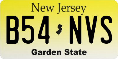 NJ license plate B54NVS