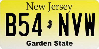 NJ license plate B54NVW