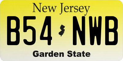 NJ license plate B54NWB