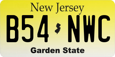 NJ license plate B54NWC