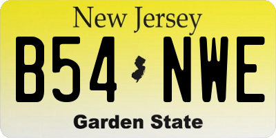 NJ license plate B54NWE