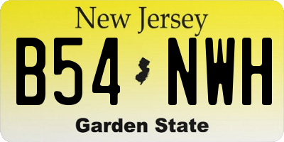 NJ license plate B54NWH