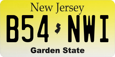 NJ license plate B54NWI
