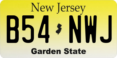NJ license plate B54NWJ