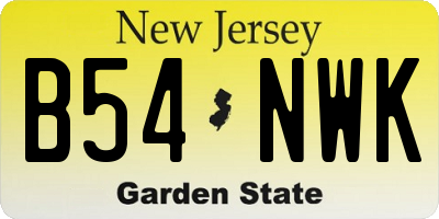 NJ license plate B54NWK