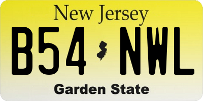 NJ license plate B54NWL