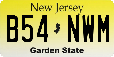 NJ license plate B54NWM