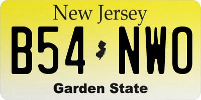NJ license plate B54NWO
