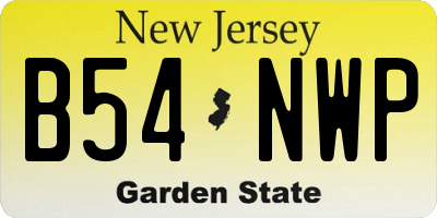 NJ license plate B54NWP