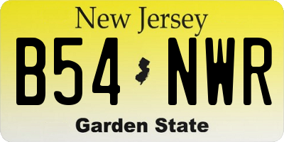 NJ license plate B54NWR