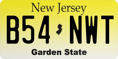 NJ license plate B54NWT