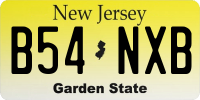 NJ license plate B54NXB