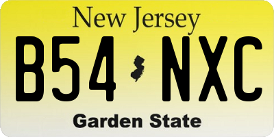 NJ license plate B54NXC