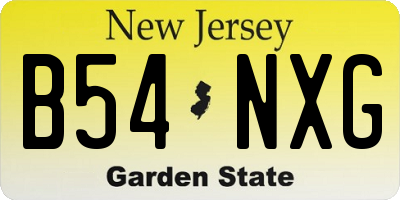 NJ license plate B54NXG