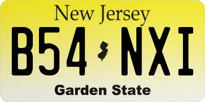 NJ license plate B54NXI