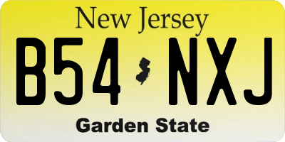 NJ license plate B54NXJ