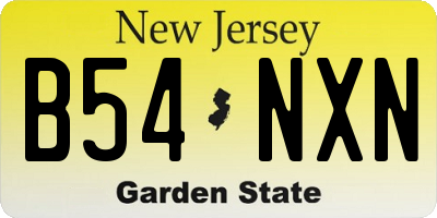 NJ license plate B54NXN