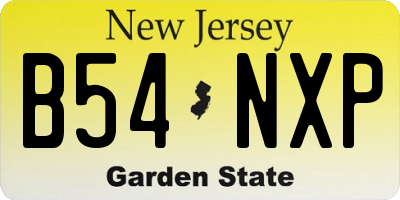 NJ license plate B54NXP
