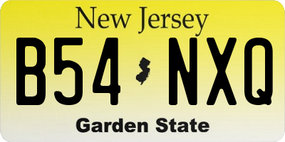 NJ license plate B54NXQ