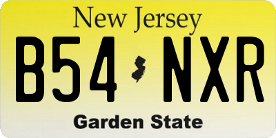 NJ license plate B54NXR