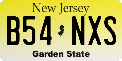 NJ license plate B54NXS