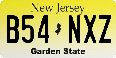 NJ license plate B54NXZ