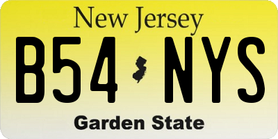 NJ license plate B54NYS