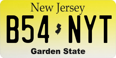 NJ license plate B54NYT