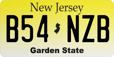 NJ license plate B54NZB