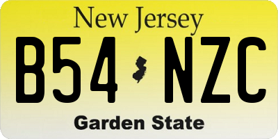 NJ license plate B54NZC