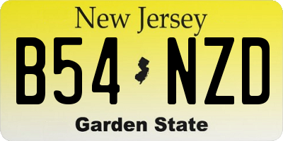 NJ license plate B54NZD