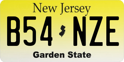 NJ license plate B54NZE