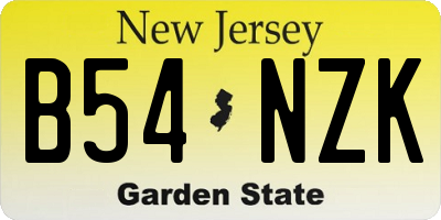 NJ license plate B54NZK