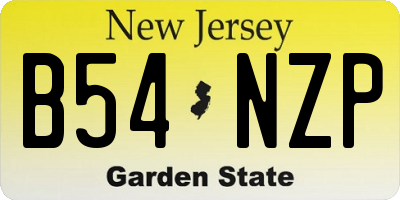 NJ license plate B54NZP