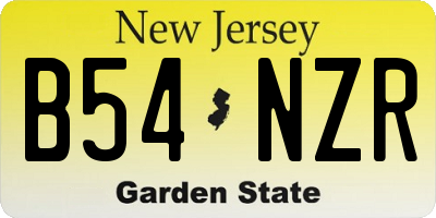 NJ license plate B54NZR