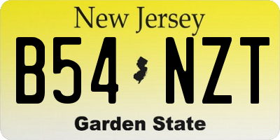 NJ license plate B54NZT