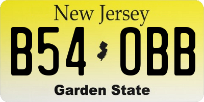 NJ license plate B54OBB