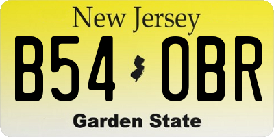 NJ license plate B54OBR