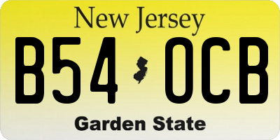 NJ license plate B54OCB