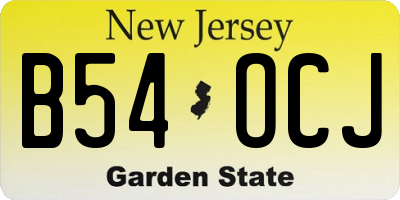 NJ license plate B54OCJ