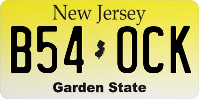 NJ license plate B54OCK