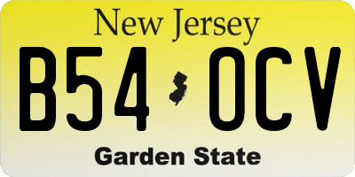 NJ license plate B54OCV