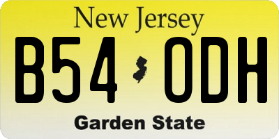NJ license plate B54ODH