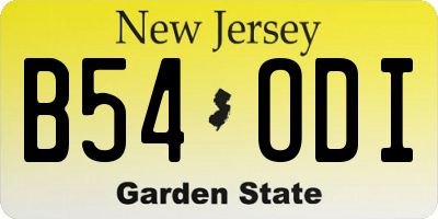 NJ license plate B54ODI
