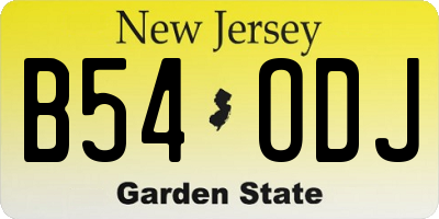 NJ license plate B54ODJ