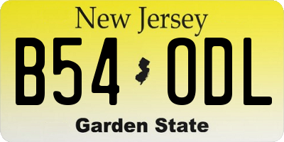 NJ license plate B54ODL