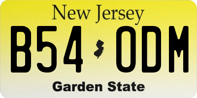 NJ license plate B54ODM