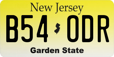 NJ license plate B54ODR